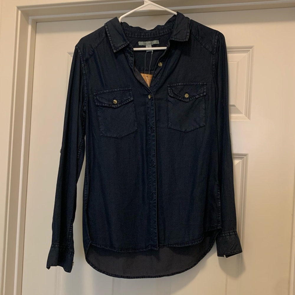 Dark Blue Utility Button Down Shirt - Size Small, NWT